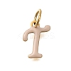 Ion Plating(IP) 304 Stainless Steel Enamel Alphabet Charms STAS-F308-02G-T-1
