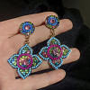 Bohemia Alloy Rhinestone Stud Dangle Earrings for Women WG793A0-01-2
