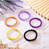 5 Colors Halloween Glass Beads Beaded Stretch Bracelet Sets BJEW-TAC0026-6