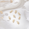 8Pcs Brass Micro Pave Clear Cubic Zirconia Pendants KK-LP0001-87-1