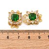 Rack Plating Square Brass Micro Pave Cubic Zirconia Box Clasps KK-F876-13G-1-3