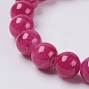 Natural Yellow Jade Beaded Stretch Bracelet BJEW-P209-12-6mm-2
