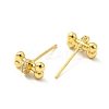 Cubic Zirconia Bone Shape Stud Earrings EJEW-F281-31G-2