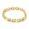 Clear Cubic Zirconia Rectangle Link Chains Bracelet BJEW-G773-03G-4