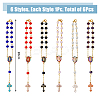 Cross Alloy Enamel Pendant Decorations HJEW-AB00656-2