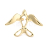 Brass Bird Open Cuff Ring for Women RJEW-C102-05G-2