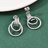 304 Stainless Steel Twist Ring Stud Earrings EJEW-P324-06P-2
