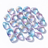 Transparent Spray Painted Glass Beads GLAA-T016-29H-1