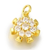 Rack Plating Brass Micro Pave Clear Cubic Zirconia Pendant KK-H485-14G-1