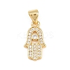 Brass Micro Pave Cubic Zirconia Pendants KK-C162-027G-1