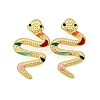 304 Stainless Steel Enamel Stud Earrings LS-EJEW-Z116-02G-2
