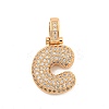 Brass Micro Pave Clear Cubic Zirconia Pendants KK-B099-01G-C-1