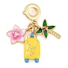Rack Plating Brass Cubic Zirconia Summer European Dangle Charms X-KK-P287-01B-G-2