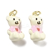 Brass Enamel Pendants KK-U060-29G-1