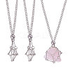 3Pcs 301 Stainless Steel Cable Chains Macrame Pouch Empty Stone Holder for Pendant Necklaces Making MAK-CA0001-18P-1
