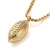 PVD Vacuum Plating 304 Stainless Steel Rugby Pendant Necklaces NJEW-Z023-02G-2