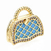 Brass Micro Pave Cubic Zirconia Enamel Pendants ZIRC-Q200-021A-NF-2