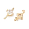 Brass Clear Cubic Zirconia Connector Charms LS-KK-Z094-10G-2