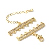 Brass Clear Cubic Zirconia Chain Extender KK-F893-10G-2