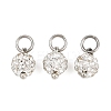 Round Handmade Polymer Clay Rhinestone Charms PALLOY-JF04456-1