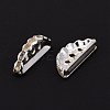 Silver Color Plated Hexagon Brass Grade A Rhinestone Bridge Spacers X-RB-H239-19x8mm-S-2