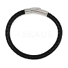 Leather Braided Cord Bracelet with 304 Stainless Steel Clasp for Men Women BJEW-C021-15-4