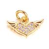 Brass Micro Pave Cubic Zirconia Charms ZIRC-P060-46G-1