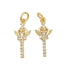 Brass Micro Pave Clear Cubic Zirconia Pendants KK-A269-34G-1