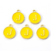Golden Plated Alloy Enamel Charms X-ENAM-S118-09J-1