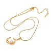 304 Stainless Steel with Acrylic Imitation Pearl Pendant Necklaces NJEW-H088-05B-G-4