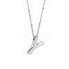 1pc Brass Chain with Alloy Letter Pendants Necklaces NJEW-LP0001-41Y-P-1