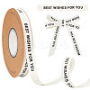 30 Yards Cotton BEST WISHES FOR YOU Word Printed Ribbon OCOR-WH0086-87D-1