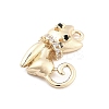 Brass Micro Pave Cubic Zirconia Pendants KK-M306-06G-08-2