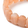 Natural Red Aventurine Oval Beaded Stretch Bracelet G-E010-01E-3