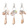 3Pcs Opaque Acrylic Imitation Shell & Synthetic Turquoise Keychain KEYC-JKC01337-2
