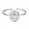 Non-Tarnish 304 Stainless Steel Open Cuff Finger Ring Cabochon Settings LS-STAS-T060-11P-1