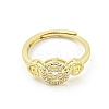 Brass Micro Pave Cubic Zirconia Adjustable Rings for Women RJEW-I103-036G-2