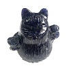 Natural Sodalite Carved Healing Lucky Cat Figurines PW-WG20972-07-1