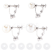 24Pcs 4 Styles 316 Surgical Stainless Steel Clip-on Earring Converters Findings STAS-SC0010-35P-6