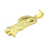Rack Plating Brass Micro Pave Clear Cubic Zirconia Pendants KK-B091-30G-02-2