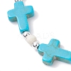 Synthetic Turquoise & Non-magnetic Hematite Beaded Bracelets for Women BJEW-JB12222-02-3