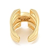 Oval Clear Cubic Zirconia Open Cuff Ring RJEW-L121-039G-3