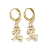 Brass Clear Cubic Zirconia Hoop Earrings EJEW-M045-01X-1