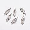 Tibetan Style Alloy Feather Pendants X-TIBEP-A87-AS-RS-1