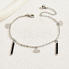 Fashionable Casual Brass Evil Eye Charms Tassel Anklet for Women MG6540-1