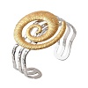 Hammered 304 Stainless Steel Multi-strand Cuff Bangles for Women BJEW-D465-02GP-2