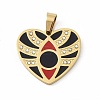 Ion Plating(IP) 304 Stainless Steel Enamel Rhinestone Pendants STAS-Q325-02F-G-1