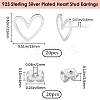 20Pcs Brass Heart Stud Earrings KK-BBC0021-98-2