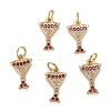 Brass Cubic Zirconia  Charms X1-ZIRC-C024-13G-2