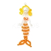 Copper Wire Wrapperd Glass Seed Beads Big Pendants PALLOY-MZ01442-02-1